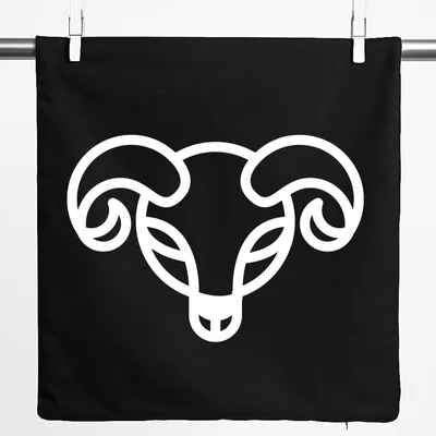 Produktbild von Huuraa Kissenbezug Widder Sternzeichen Symbol 40x40cm Black Baumwolle Dekokissenbezug Geschenkidee