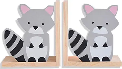 Produktbild von Famanu Bücherstützen Set aus Holz - Antirutsch, für Kinderzimmer