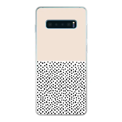 Produktbild von MuchoWow® Handyhülle Schutzhülle Hülle für Samsung Galaxy S10 Plus Polka dots - Weiß - Schwarz Silikon Softcase Handy Hülle - Schutzhülle