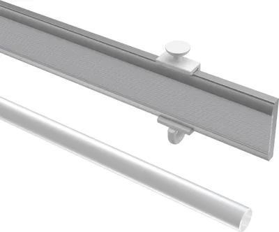 Produktbild von Interdeco Paneelwagen aus Aluminium mit Klettband / Paneltrack mit Beschwerung für Gardinenschienen und Innenlaufstangen Silbergrau, Typ Easyslide, 90 cm