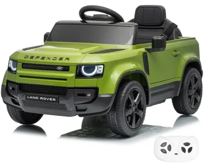 Immagine prodotto di Land Rover Defender 90, auto elettrica per bambini, 12V, da 1 a 5 anni – Auto elettrica per bambini con telecomando, ruote in EVA e cintura di sicurezza a 3 punti – Auto elettrica con porte funzionanti e lettore MP3 – Verde