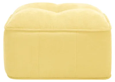 Zdjęcie produktu dla Puf bez oparcia, żółty, obity poliestrem. Modułowy element sofy z pianką 32D i szerokimi podłokietnikami, wymiary: 76x69x46 cm