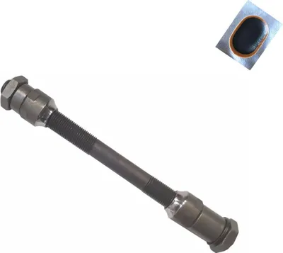 Image de Axe arrière pour vélo Axe pour serrage rapide M10 Longueur 140 mm, rustine incluse