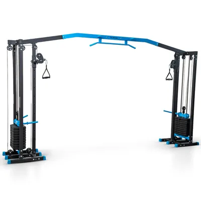 Produktbild von THUNDER® CRAGY Kraftstation | 85x400x222cm | 2x50kg Gewichtsblöcke | 10-stufige Höhenverstellung | Stahlrahmen | Fitness Tower
