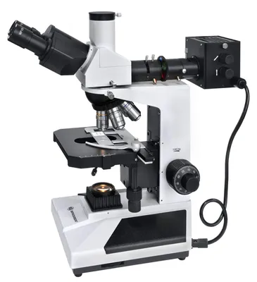 Mikroskop 50x-600x, Halogenbeleuchtung, Trinokular, Planachromat-Objektive