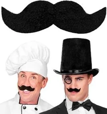 Image de Moustache Diplomate autocollante | Noir