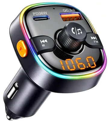 Immagine prodotto di Trasmettitore FM GizmoVine con Bluetooth, caricabatterie per auto da 36W (PD) e 18W (QC)