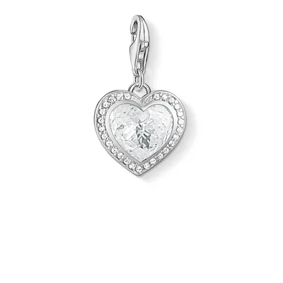 THOMAS SABO Charm Anhänger Buchstabe A - Sterlingsilber 925 Mit Weißen Steinen