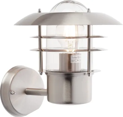 Produktbild von Außen Wandlampe, 25 cm, Ø 22 cm, E27, max. 40 W, IP44, Metall/Glas