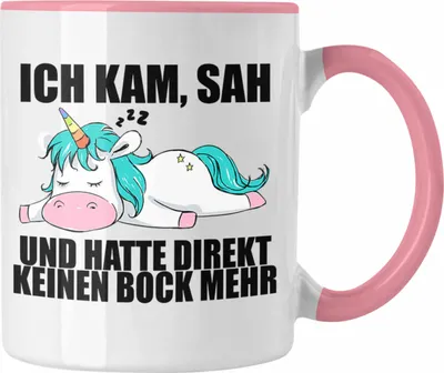 Produktbild von Trendation - Einhorn Tasse mit Spruch Geschenk Arbeitskollege Kollegin Kaffeetasse Büro (Rosa)