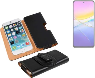 Produktbild von K-S-Trade Schützhülle Handyhülle kompatibel mit Vivo Y37m 5G Holster Gürtel Tasche Schutzhülle Handy-Tasche Smartphone Case Seitentasche schwarz