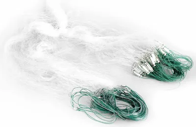 Immagine prodotto di Rete da pesca a maglie a 3 strati da 25 m, in monofilamento di fibra sintetica con galleggianti, rete da pesca leggera per pescatori