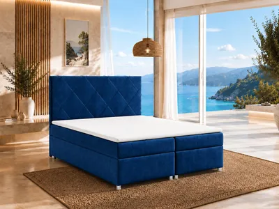 Produktbild von Best for Home Boxspringbett mit Bettkasten Trinity K-7 Bonellfederkern inkl. Topper, mit Lieferung, Aufbau & Entsorgung 160x200-Blau, KI-generiertes Bild
