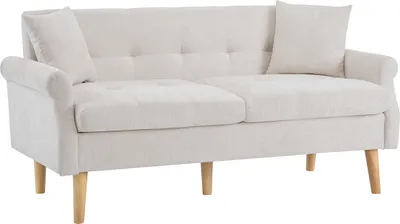 Produktbild von Doppelsofa mit dicken Kissen Polstermöbel Chenille-Stoff Modernes Design Polstersofa für Wohnzimmer Schlafzimmer Wohnung
