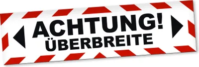 Produktbild von PantherPixel Achtung Überbreite Magnetschild Auto LKW Markierung Magnetfolie Geschenkidee 30 x 8 cm REFLEKTIEREND