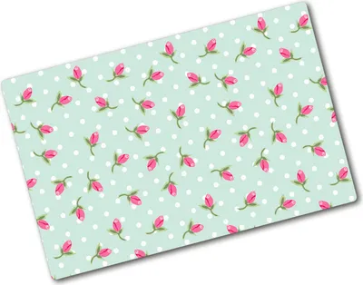 Produktbild von Tulup Glas Herdabdeckplatte - 80x52 cm - Glaskeramikkochfeld-Abdeckung Spritzschutz Glasabdeckplatte - Einteilig - Blumen & Pflanzen - Rosen-Muster - Rosa