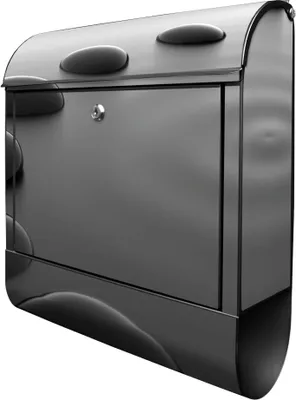 Produktbild von banjado Design Briefkasten Stahl schwarz mit Zeitungsfach pulverbeschichtet "Schwarze Steine" 38x46x12,5cm & 2 Schlüssel - Postkasten A4 Einwurf inkl. Montagematerial [BKSCH 12061]