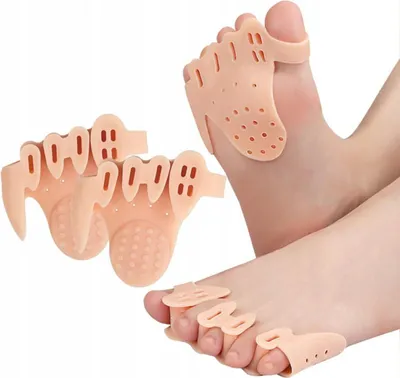 Obrázek produktu pro Gelový separátor - pro 5 prstů - korekční separátor - pro hallux valgus - vbočený palec - klín - 2 kusy
