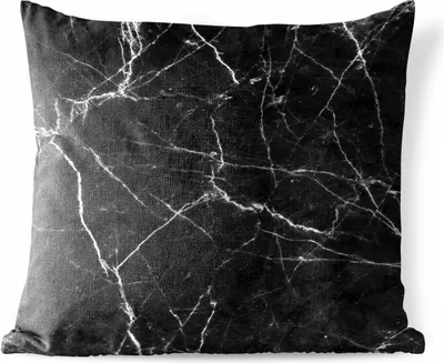 Produktbild von MuchoWow® Outdoor Kissen - Marmor - Schwarz - Weiß - Textur - 45x45 cm - Wetterfest - Lounge Kissen - Fotokissen - Dekoratives Kissen