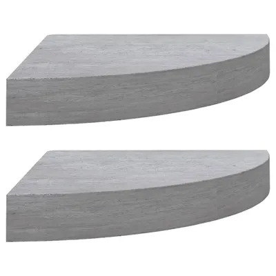 Produktbild von Eck-Schweberegale 2 Stk. Betongrau 25x25x3,8 cm MDF