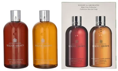 Produktbild von 2 x 300 ml Molton Brown Woody & Aromatic Body Care Duo Set