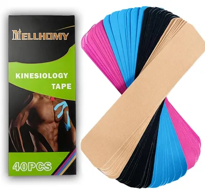 Productafbeelding van Kinesiologie tape sporttape kinesiotape - 5 x 25 cm - Zwart - 40 stuks