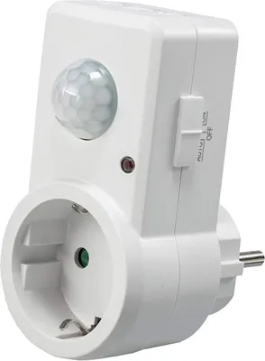 Produktbild von ChiliTec Steckdose mit Bewegungsmelder 120° 9m Reichweite 1200W 230V Zwischenstecker Schaltzeit regelbar 10sek.-15min I Empfindlichkeit einstellbar Weiß,