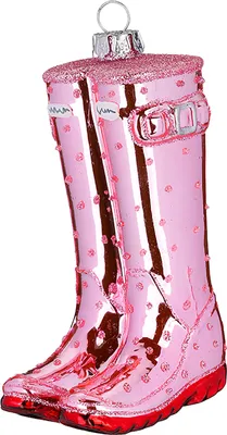 Produktbild von Christbaumschmuck Gummistiefel Figur 10cm Glas Rosa