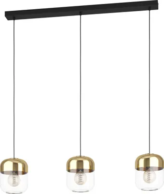Image de Eglo 900551 MARYVILLA E27 triple lampe à suspendre 870x170mm noir or