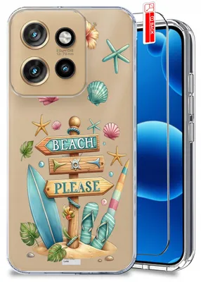 Obrázok produktu pre ETUI do Motorola Edge 50 Neo WZORY LATO SUMMER LETNIE CLEAR CASE + SZKŁO