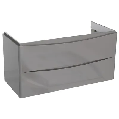 Produktbild von Hängender Waschbeckenunterschrank mit 2 Schubladen Grau Hochglanz AUSTIN 104 x 50 x 46 cm Badezimmermöbel mit Softclose