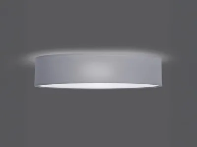 Produktbild von Runde LED Deckenleuchte Ø50 mit grauem Stoffschirm - Lampenschirm Deckenlampen