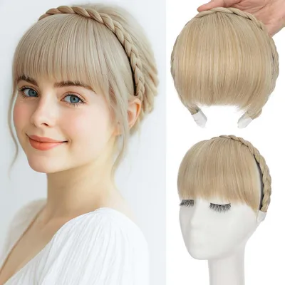 Produktbild von Stirnband mit geflochtenem Pony Aschblond-Mix/Blondblond Synthetik