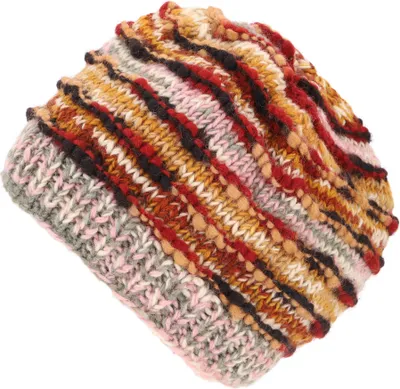 Produktbild von Handgestrickte Wollmütze, Gestreifte Wintermütze, Kurze Beanie - Braun, Uni, Wolle, Hüte, Mützen