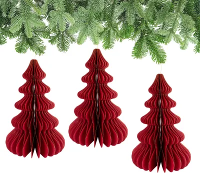 Produktbild von Weihnachtsdeko Tannenbäume zum Aufhängen Rot 6er Set