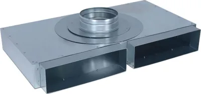 Produktbild von Flachkanal Verteiler 300 x 90 mm, zwei Eingänge, ein Ausgang Ø 150 mm