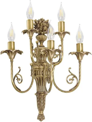 Produktbild von Wandleuchte Echt-Messing H: 53 cm in Bronze hell glänzend E14 Jugendstil