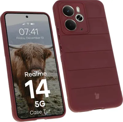 Produktbild von Robuste Handyhülle für Realme 14 5G, Bizon Case Tur, Burgunderrot