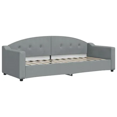 Image de vidaXL Lit de jour gris clair 80x200 cm Tissu