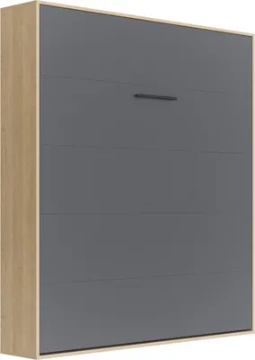 Produktbild von Schrankbett M1(40 cm Tiefe) 140x200 V mit Polsterrahmen  Kaiser Eche/Anthrazit