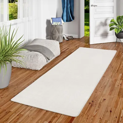 Produktbild von Hochflor Velours Läufer Teppich Luna Hellgrau, Größe:100x400 cm