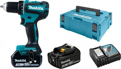 Obrázok produktu pre Makita DDF485RFJ, Pištoľová vŕtačka, Rýchloupínanie, Striedavý, Čierna, Modrá, 1,3 cm, 1900 ot/min