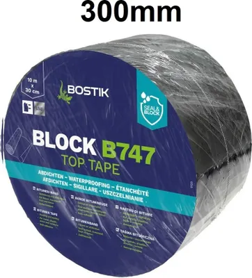 Immagine prodotto di Bostik Block B747 Top Tape Nastro sigillante bituminoso al piombo Rotolo da 10 m, larghezza 300 mm