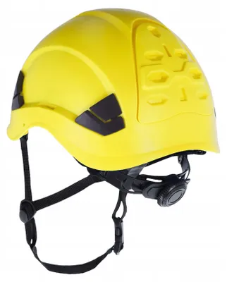 Productafbeelding van Veiligheidshelm voor werkzaamheden op hoogte, type sallet, geel, met afgesloten ventilatie