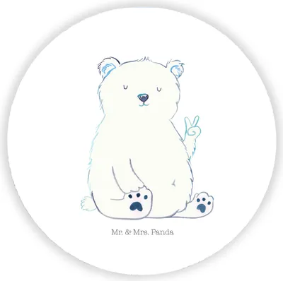 Produktbild von Mr. & Mrs. Panda magnet Eisbär Faul - Weiß - Geschenk, Kühlschrankmagnet, Kühlschrank, Teddy, Runder, Homeoffice, pinnwand, Entspannen, für, Bär, Büro