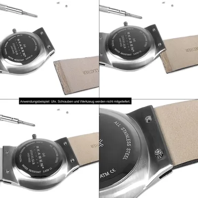 Produktbild von Minott > Uhrenarmband weiß Krokoprägung Kalbsleder > zum Verschrauben , Stegbreite:22mm, Schließe:Silbern