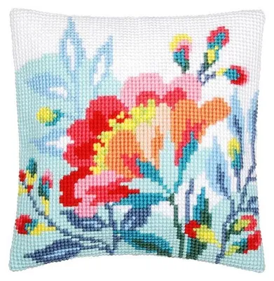 Image de Point de croix Kit Coussin à broder DIY Hérocallide - Kit broderie coussin dès 10 ans