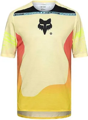 Image de Maillot de vélo court Fox Racing Flexair Elevated, jaune, taille M, pour homme