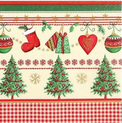 Produktbild von 20 kleine Cocktailservietten Traditional Christmas - Weihnachten mit Tradition 25x25cm