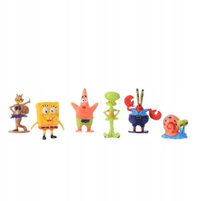Produktbild von 6 Stück SpongeBob Aquarium-Dekoration – Cartoon Puppe, Ananas-Haus, Fisch- & Garnelenversteck